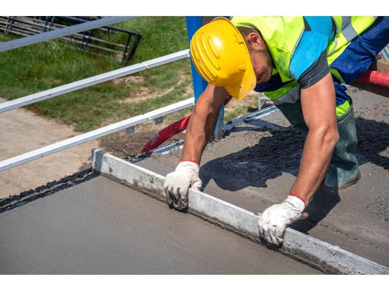 a concrete contractor working diligently